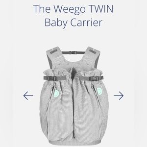 Great Condition Twin Weego Carrier with attached bib clothes